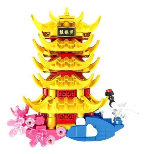 Bộ lắp ghép Sembo 601555 mô hình Lầu Hoàng Hạc, đồ chơi mô hình kiến trúc Trung Hoa cho bé 6 tuổi.