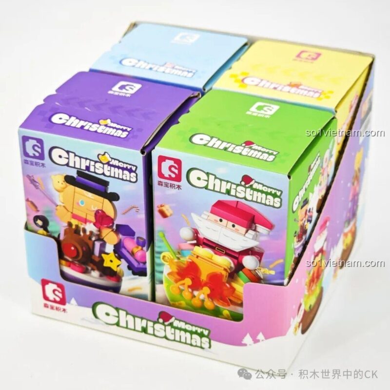 Hộp quà Giáng Sinh SEMBO 605042, bộ lắp ghép trang trí Giáng Sinh, đồ chơi mô hình Giáng Sinh
