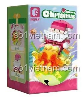 Hộp sản phẩm bộ lắp ghép Ông Già Noel Giao Quà SEMBO 605038, đồ chơi mô hình Ông Già Noel, giá rẻ cho bé 6 tuổi