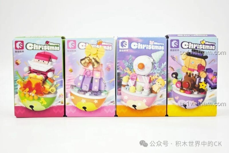 Bộ sưu tập đồ chơi Giáng Sinh SEMBO, bao gồm Cây thông Giáng Sinh 605039, đồ chơi lắp ghép cho bé gái