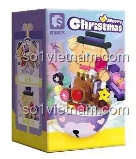 Hộp bộ lắp ghép Giáng Sinh: Kỳ Ngộ Phép Thuật SEMBO 605041, món quà siêu tiết kiệm cho bé trai và bé gái 6 tuổi.