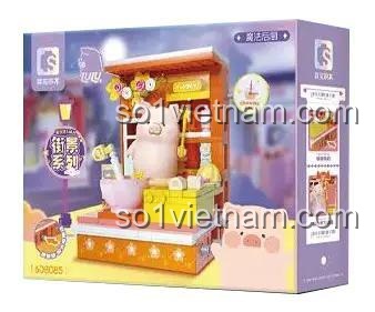 Hộp sản phẩm bộ đồ chơi SEMBO 608085 Bếp Ma Thuật của Heo Lulu, đồ chơi mô hình chất lượng cao, giá rẻ cho bé gái.