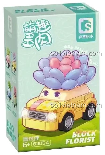 Hộp sản phẩm đồ chơi lắp ráp Sembo 611054, mô hình Xe ô tô sen đá 160 chi tiết, phù hợp làm quà tặng cho bé gái.