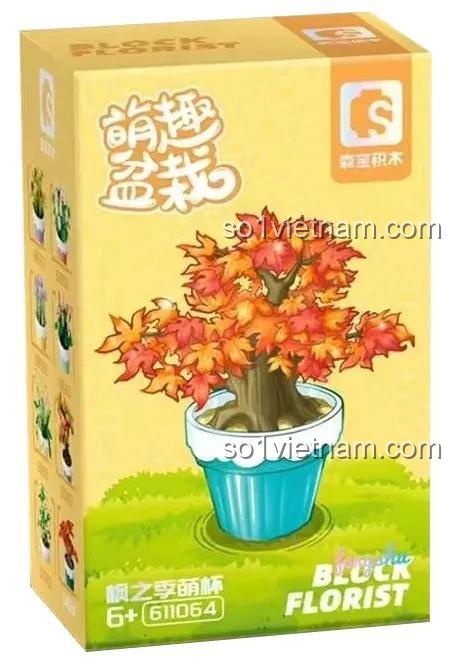 Hộp đồ chơi mô hình Sembo 611064 Cây phong mini, món quà sáng tạo cho bé gái 6 tuổi.