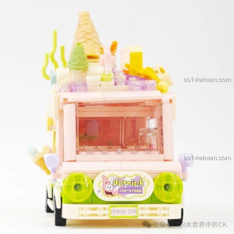 Góc nhìn chéo của xe bán hamburger SpongeBob, đồ chơi lắp ghép 612217 phát triển tư duy