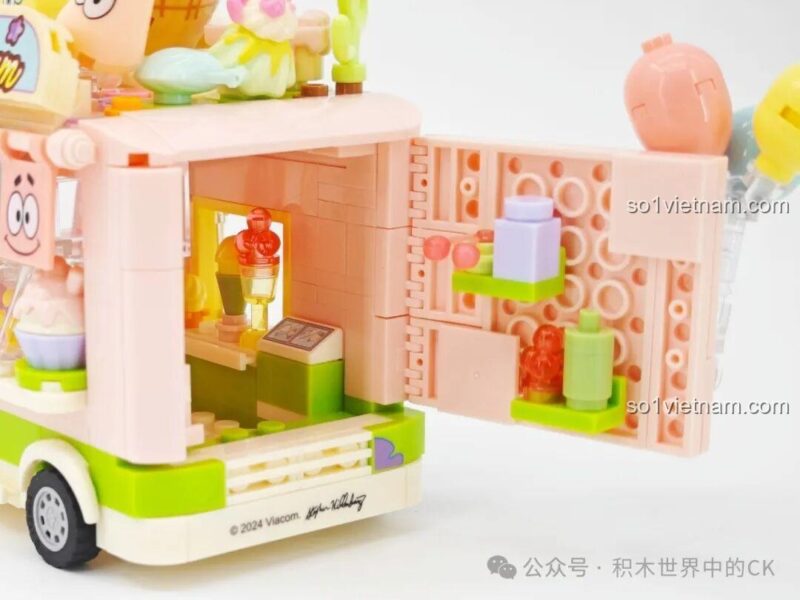 Mô hình xe kem Patrick Star từ bộ lắp ghép SEMBO 612218 Xe Kem Ngọt Ngào Patrick Star SpongeBob, đồ chơi mô hình chất lượng cao.