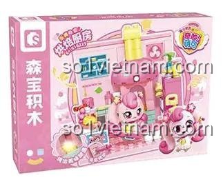 Hộp bộ lắp ghép SEMBO 616225 Bếp Bánh Kì Diệu Manh Khả, đồ chơi lắp ghép cho con gái 6 tuổi, chất lượng cao.