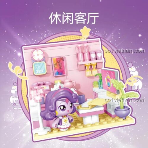 hộp bộ lắp ghép SEMBO 616227 Nhà của Lạc Mỹ, đồ chơi lắp ghép cho bé gái 6 tuổi, giá rẻ