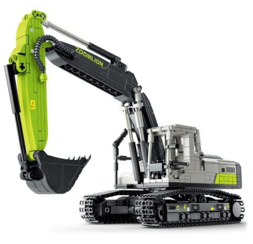 Mô hình bộ lắp ghép Máy xúc Zoomlion Sembo 705111 chi tiết, màu xanh lá và đen, dành cho bé trai 6 tuổi yêu thích đồ chơi xây dựng.