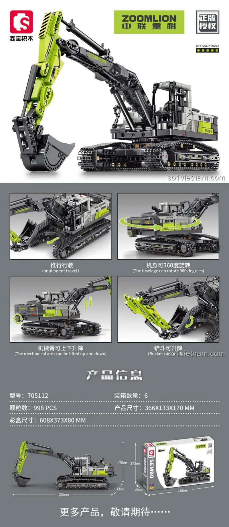 SEMBO 705112 Máy xúc lốp Zoomlion - Chi tiết thiết kế