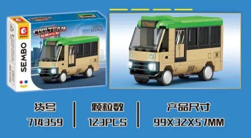 Bộ lắp ghép Xe Buýt Xanh giá rẻ, đồ chơi lắp ráp Xe Buýt Đội Xe Ngầu cho bé trai 6 tuổi, đồ chơi mô hình Xe Buýt Mini chất lượng cao.