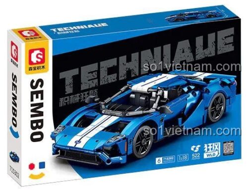 Hộp đồ chơi mô hình xe đua Ford GT SEMBO 715302, quà tặng sinh nhật cho con trai 6 tuổi.