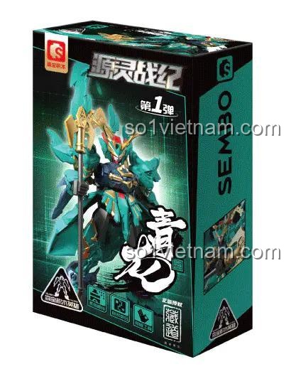 Hộp bộ lắp ghép Thanh Long Sembo 900003, đồ chơi mô hình Mecha Thanh Long với 25 Khớp Nối Linh Hoạt, phù hợp bé trai 6 tuổi.