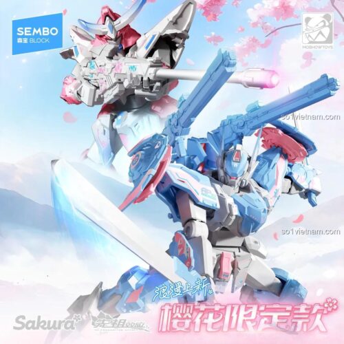 Bộ Lắp Ghép Mô Hình Robot SEMBO 900041 Võ Thành Hầu và Date Masamune - Phiên bản giới hạn Hoa Anh Đào, 25 khớp cử động linh hoạt, Hộp đựng làm phông nền, Đồ chơi lắp ráp cho bé trai 14 tuổi
