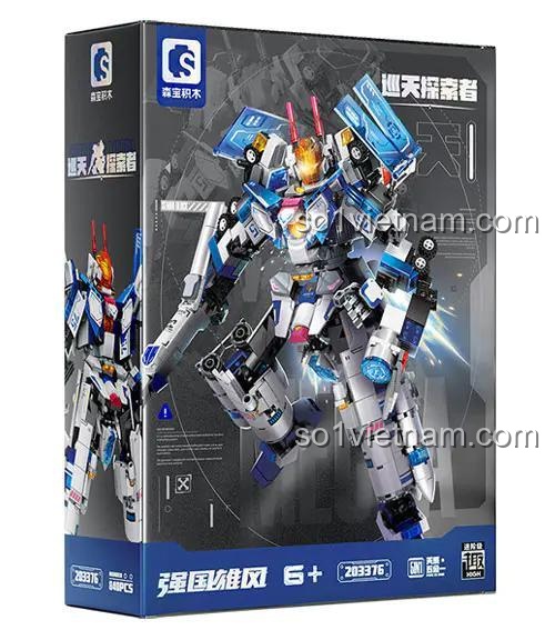 Hộp đồ chơi Sembo Block 203376 Người Khám Phá Bầu Trời, bộ lắp ghép robot biến hình 5 trong 1, đồ chơi mô hình chất lượng cao cho bé trai 6 tuổi.
