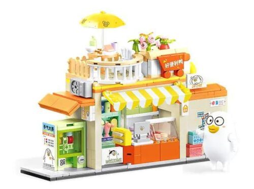 Bộ lắp ghép Sembo Block 612022 Cửa hàng tiện lợi Vịt Tiểu Lưu giá tốt cho bé gái 6 tuổi, thiết kế hai mặt độc đáo, 529 chi tiết