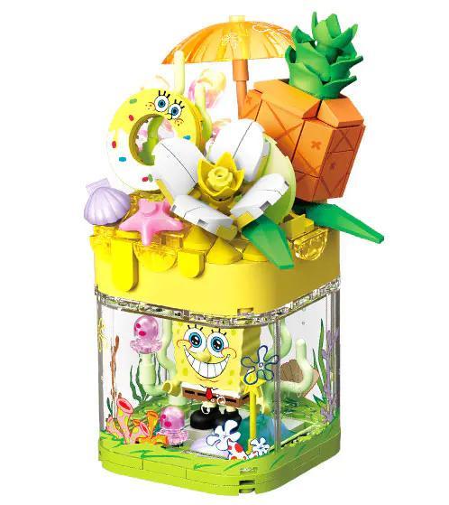 Bộ lắp ghép SEMBO 612213 Hải Sản Bào Tí Nị Dứa Chanh Sinh Tố, đồ chơi giáo dục cho bé 6 tuổi, có đèn LED