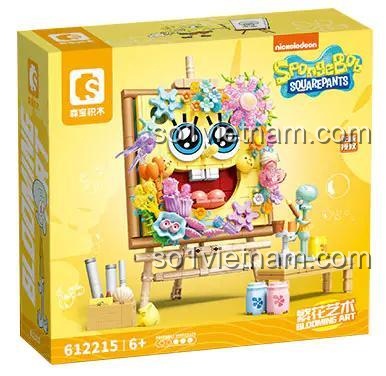 Hộp sản phẩm bộ lắp ghép SEMBO 612215 Hải Ngư Tinh Anh Bức Tranh Hoa