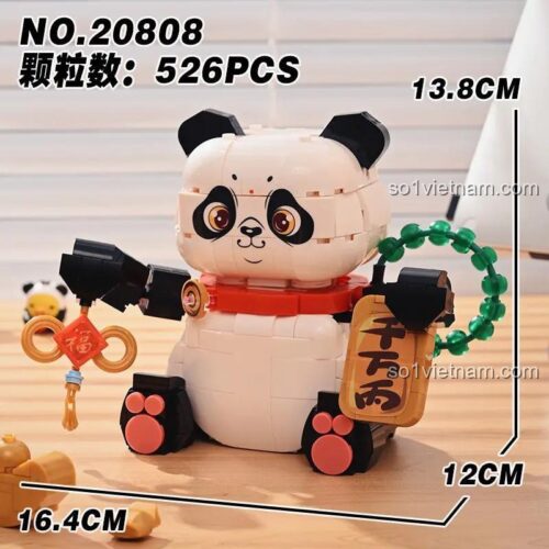 Mô hình Gấu trúc Chiêu Tài ShuangGao 20808 và kích thước