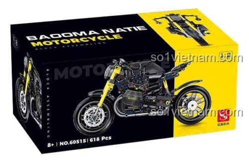 Hộp đựng bộ lắp ráp mô tô BMW La Nattie, đồ chơi mô hình 618 chi tiết cho bé 8 tuổi