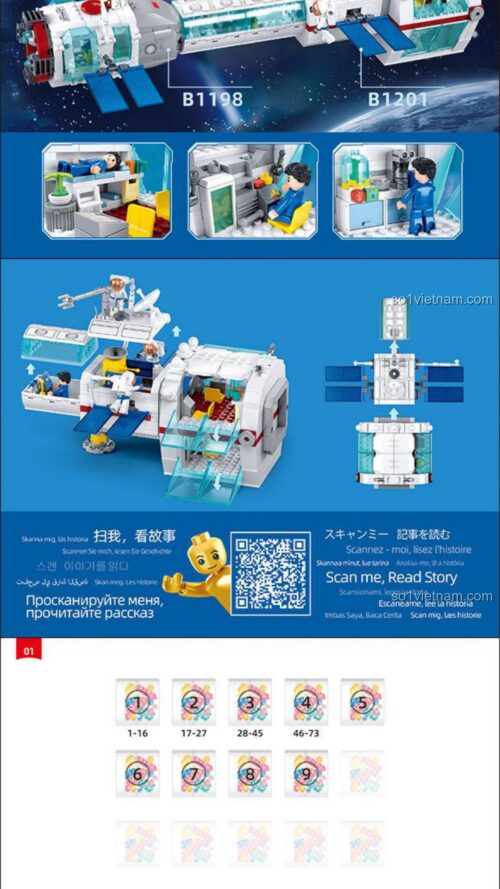 Trạm vũ trụ Sluban M38-B1201 Hướng dẫn lắp ghép Mô hình trạm không gian