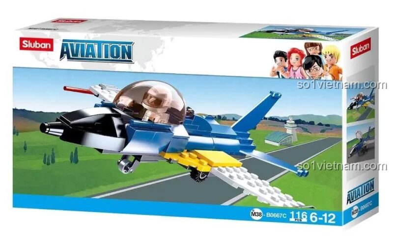 Hộp sản phẩm Sluban M38-B0667C Máy bay phản lực