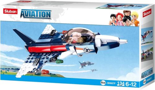 Sluban M38-B0667F Máy bay Tốc độ Cao, bộ đồ chơi máy bay chiến đấu cho bé trai 6 tuổi, thiết kế khí động học, 134 mảnh ghép