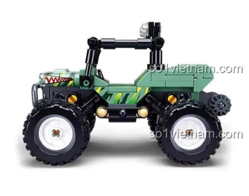 Xe địa hình vượt chướng ngại vật Sluban M38-B1106 màu xanh lá, 155 chi tiết, phù hợp cho bé trai 6 tuổi, đồ chơi lắp ghép mô hình xe địa hình