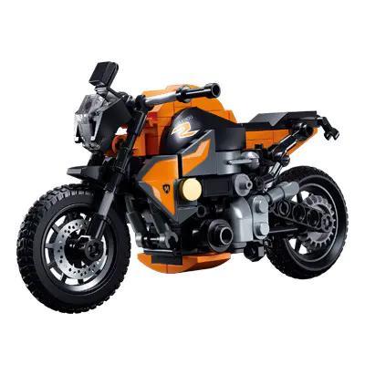 bộ lắp ghép Xe Mô Tô BMW G310MS, mô hình xe mô tô BMW G310MS màu cam đen, đồ chơi cho bé trai 6 tuổi, giá tốt