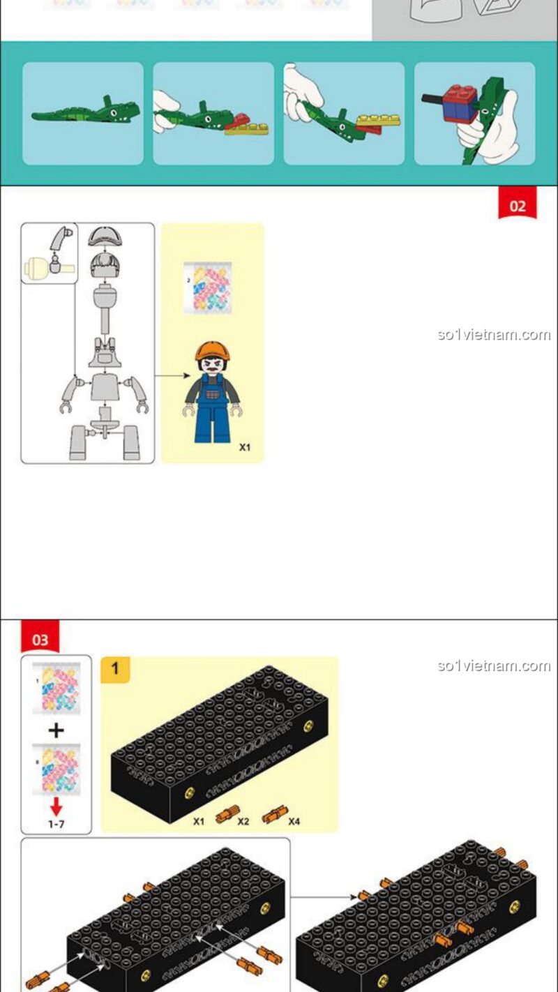 Sách Hướng Dẫn Lắp Ráp Sluban M38-B1155 Máy xúc bánh lốp E7 PDF Gốc Chất Lượng Cao