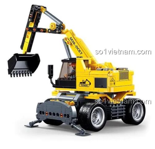 Máy xúc bánh lốp E7 Sluban M38-B1155 nhìn từ phía trước