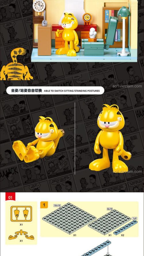Hướng Dẫn Sluban M38 B1226 Garfield, Sách Hướng Dẫn Sluban 1226 Phòng Khách Garfield