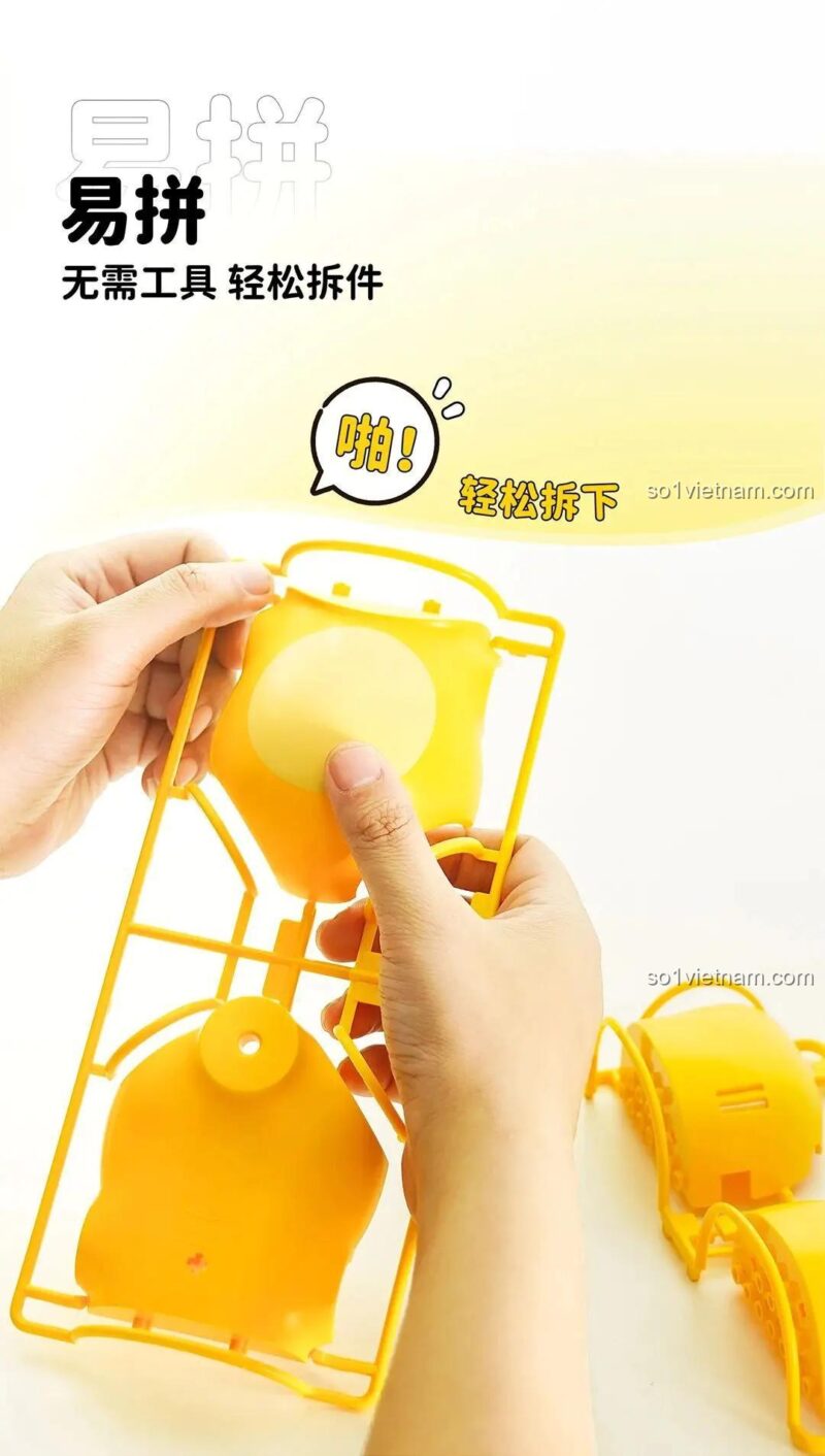 Hướng dẫn cách tháo các chi tiết của figure lắp ráp Chú rồng sữa Nai Long một cách dễ dàng mà không cần dụng cụ.