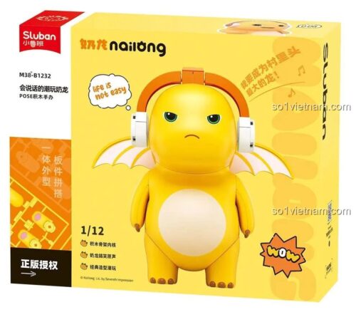Hộp sản phẩm của bộ lắp ghép M38-B1232, hình ảnh chú rồng sữa Nai Long đáng yêu. Một lựa chọn quà tặng tuyệt vời cho bé gái.