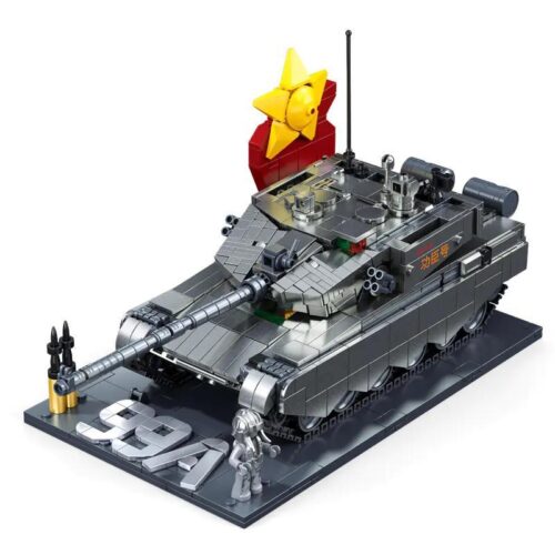 Mô hình xe tăng ZTZ-99AS tỉ lệ 1:35 của Sluban, bộ lắp ghép quân sự M38-B1234 với 1079 mảnh ghép, màu xám bạc, phù hợp cho bé trai 8 tuổi