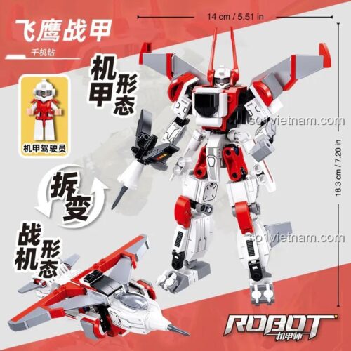 Mô hình robot và máy bay Sluban M38-B1281 Cơ Giáp Sư: Phi Ưng Chiến Giáp, có kích thước 18.3cm, 234 mảnh ghép, chất lượng cao, giá tốt