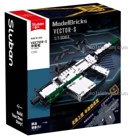 Bộ đồ chơi Sluban M38-B1356 Súng tiểu liên VECTOR-S tỉ lệ 1:1, đồ chơi lắp ráp cho con trai 14 tuổi, giá tốt