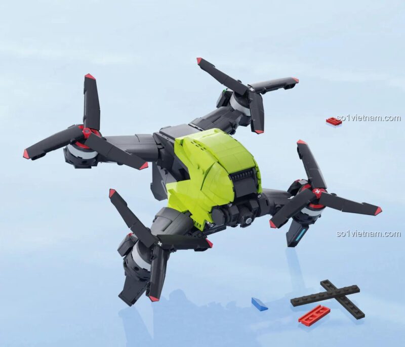 Mô hình Drone DJI FPV lắp ghép Star Castle 32010 trong không trung