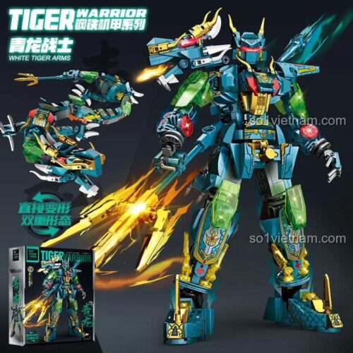 STAR JAEN 61001 Robot Chiến Binh Rồng Xanh Biến hình 2 dạng Đồ chơi lắp ghép cho bé trai 6 tuổi Giá tốt