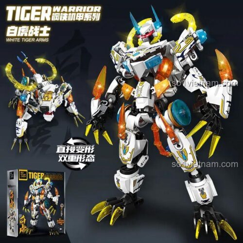 STAR JAEN 61002 Robot Chiến Binh Hổ Trắng Dạng Robot Lắp Ráp