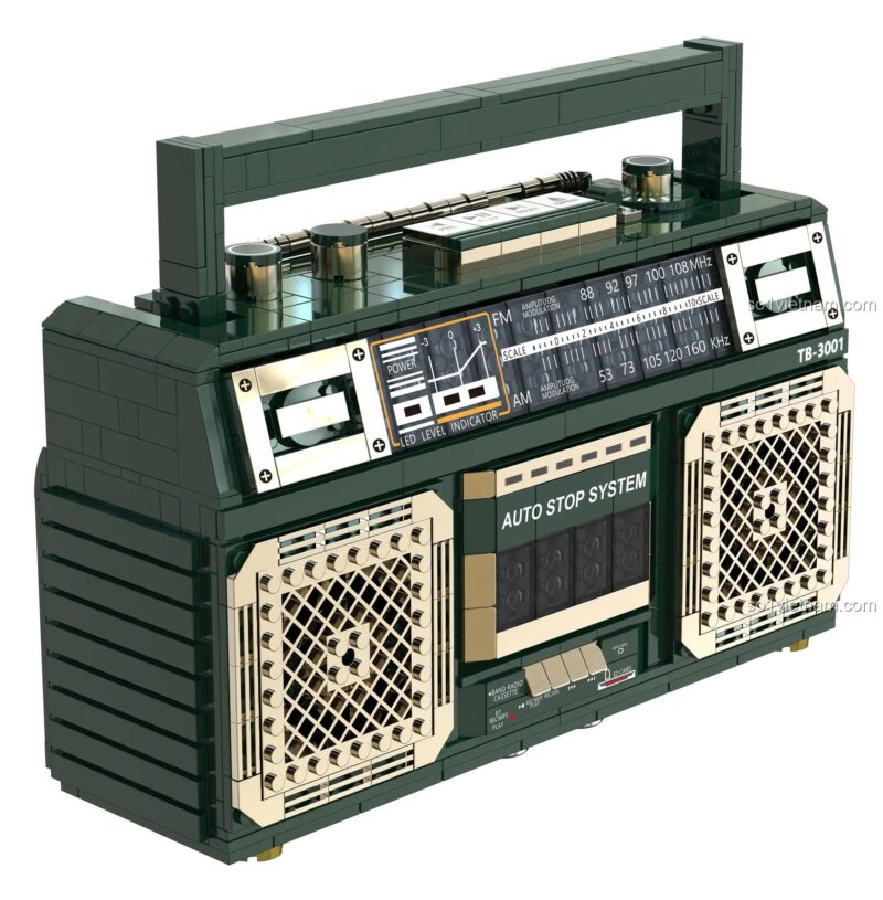 SugerBox TB3001 Đài Radio Cổ Điển màu xanh lá, mô hình đài cassette chức năng, chất lượng đảm bảo, hợp túi tiền cho con trai 14 tuổi