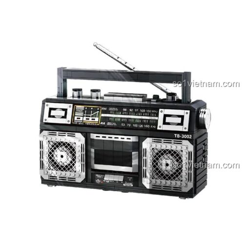 Mô hình Đài Cassette Cổ Điển SugerBox TB3002 màu đen, đồ chơi mô hình cho con trai 14 tuổi, kết nối Bluetooth.