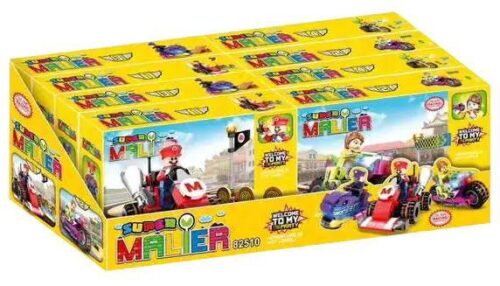 Bộ lắp ghép Super Malier 82510 Xe đua Mario Kart giá rẻ, hộp sản phẩm đầy đủ cho bé trai 6 tuổi.