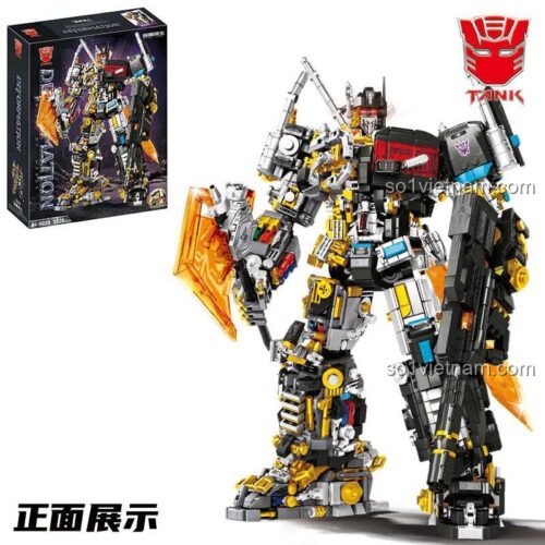 Hình ảnh mặt trước của đồ chơi mô hình Tank 9220 Mecha Lãnh Chúa Hắc Ám và hộp đựng sản phẩm, một lựa chọn quà tặng tuyệt vời.