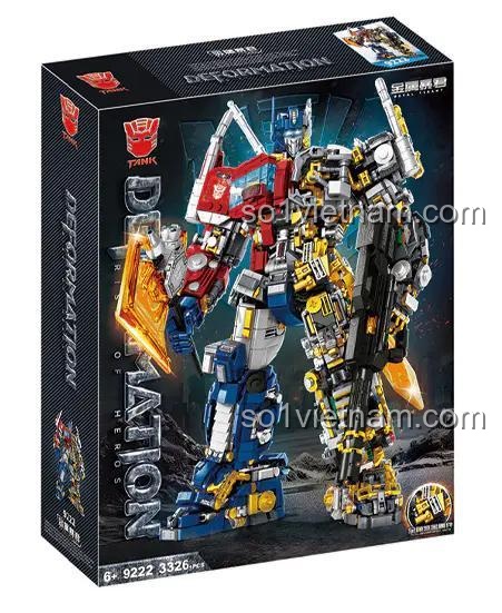 Hộp sản phẩm đồ chơi mô hình Optimus Prime 9222, một món quà tuyệt vời cho bé trai yêu thích robot và Transformers.