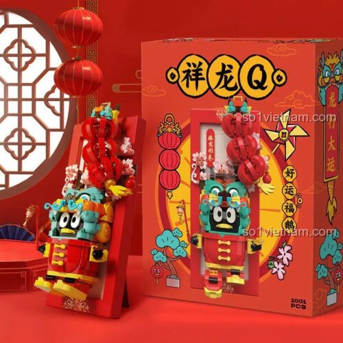 Đồ chơi lắp ghép Ngỗng tài lộc QQ Tencent QQ-2024-01, mô hình linh vật Tết 2024, quà tặng ý nghĩa cho bé trai bé gái 6 tuổi.