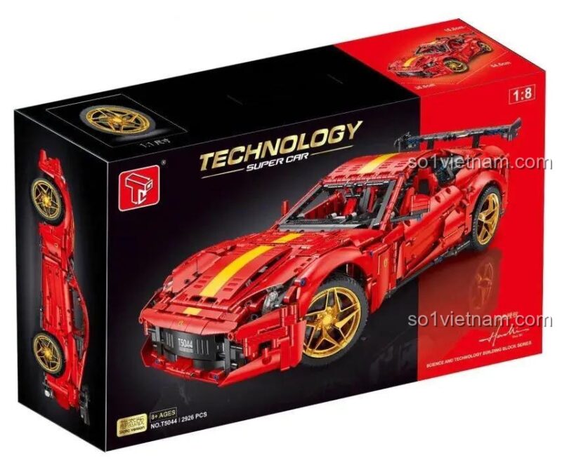 đồ chơi mô hình TGL T5044, hộp sản phẩm siêu xe Ferrari 812, bộ lắp ráp cho bé trai 8 tuổi, chất lượng cao