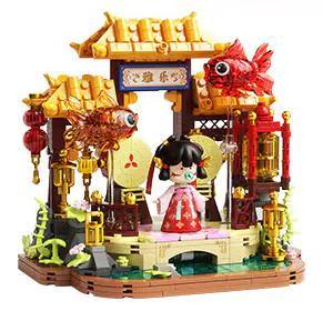Hộp bộ lắp ghép TOP TOY liyun Nanci Hoa Kiến Thi Ý, đồ chơi lắp ghép Đèn Cá Chép Lý Vận, 400 mảnh ghép, cho bé gái 8 tuổi