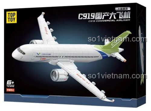 Hộp bộ lắp ghép Máy bay chở khách C919 TOP TOY TC1210, đồ chơi mô hình máy bay dân dụng C919 chất lượng cao