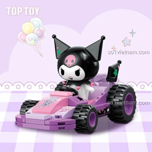 Bộ lắp ghép TC1724 đồ chơi mô hình Xe Sanrio Characters Kuromi, thiết kế phong cách độc đáo, giá tiết kiệm cho con gái 15 tuổi